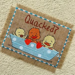 Hand Made Embroidery Quacked Duck Mat